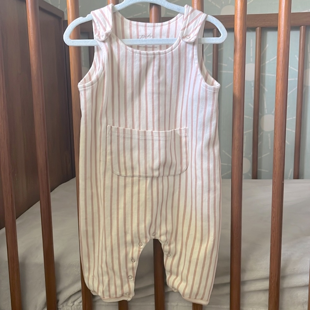 Pehr stripes away overall in peony